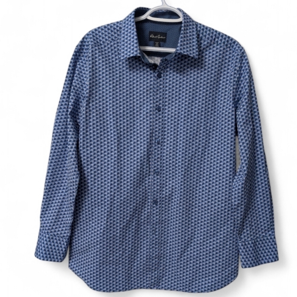 Nwot! Robert Graham Geometric Triangle Pattern Button Up Shirt